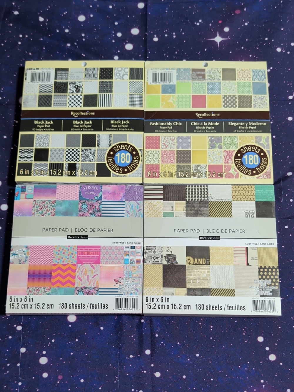 Lot of 4 6x6 Paper Pads RECOLLECTIONS Scrapbook Journal New & Complete